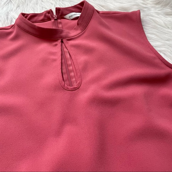 Cupcakes And Cashmere Chic Simple Minimalist Sleeveless Keyhole Shift Dress M - Picture 7 of 13